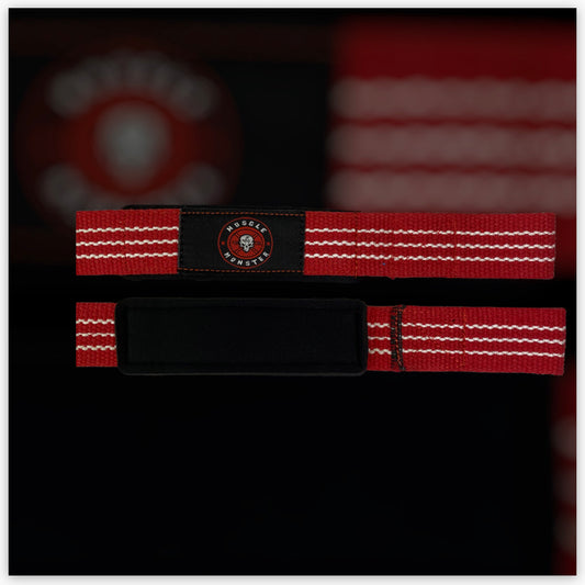 Lifting Straps XL - RED with WHITE