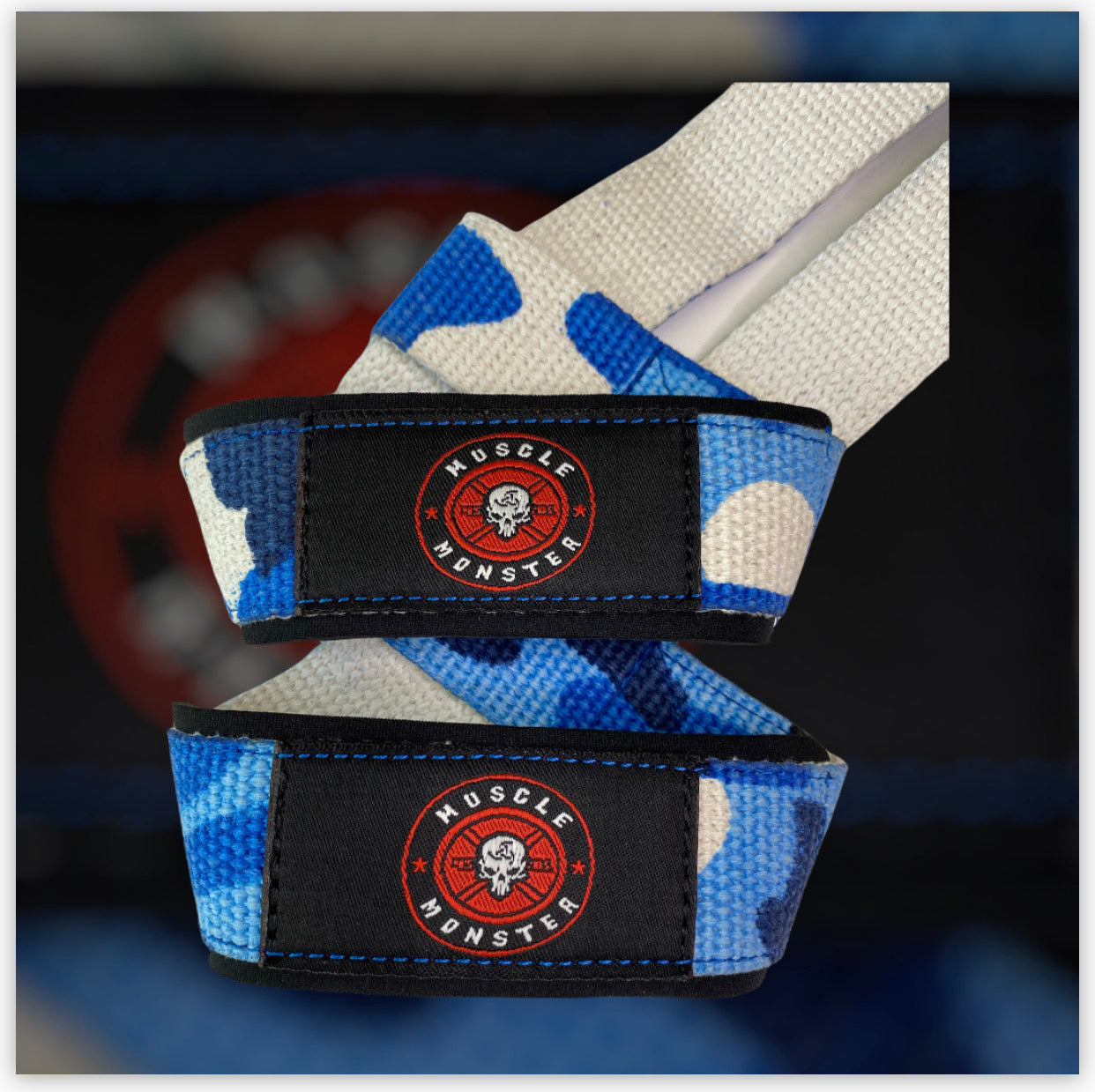 Lifting Straps XL BLUE/WHITE CAMO