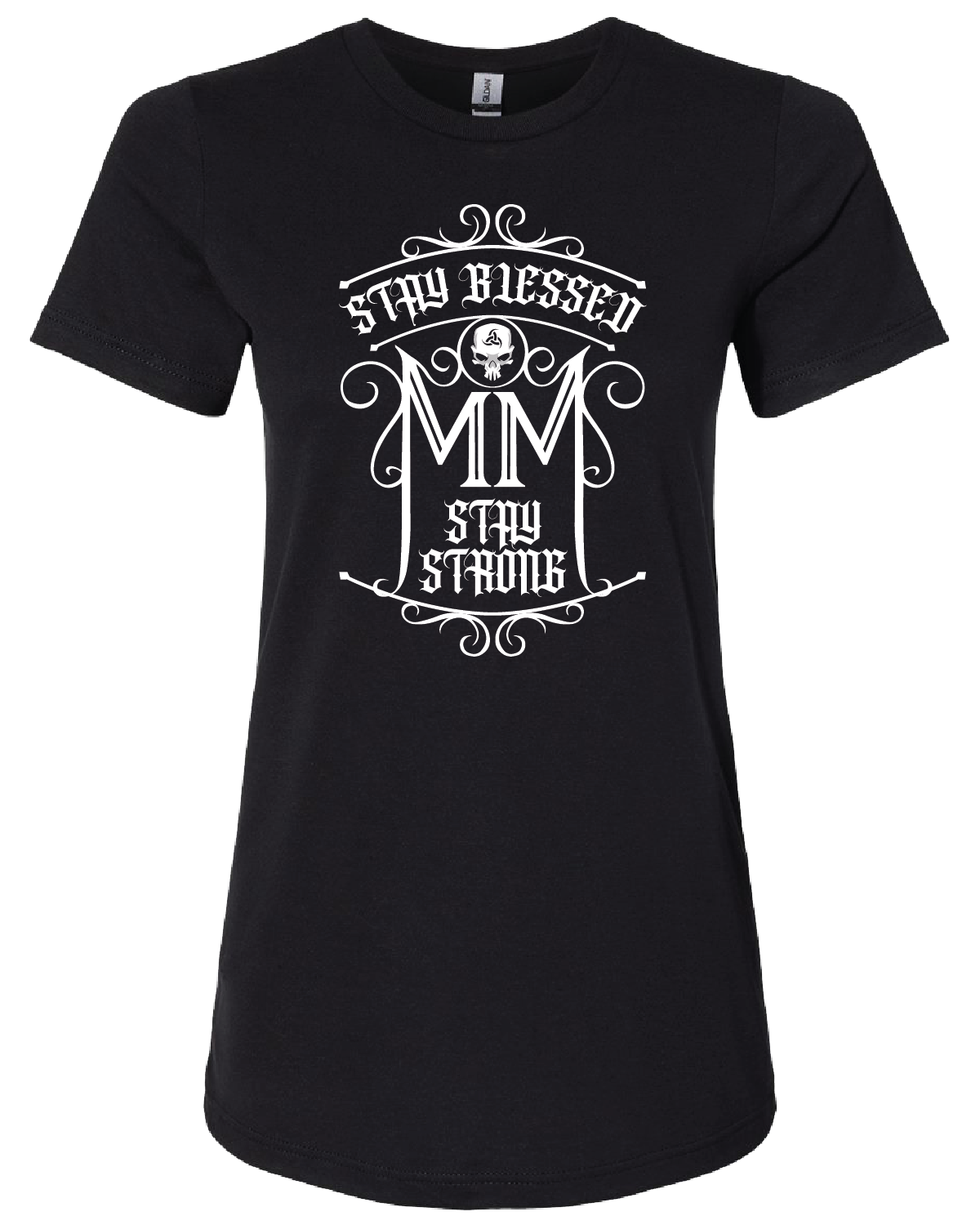 Womens T-Shirt - Stay Blessed Stay Strong Gothic