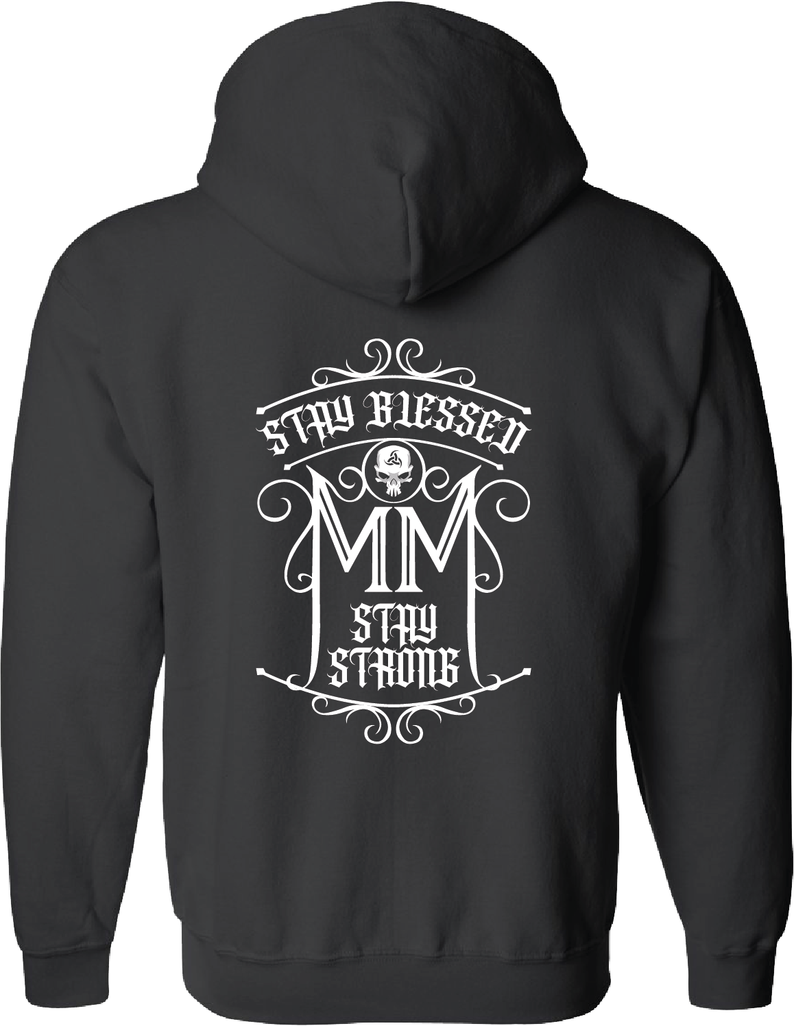 Womens Pullover Hoodie - Stay Blessed Stay Strong Gothic