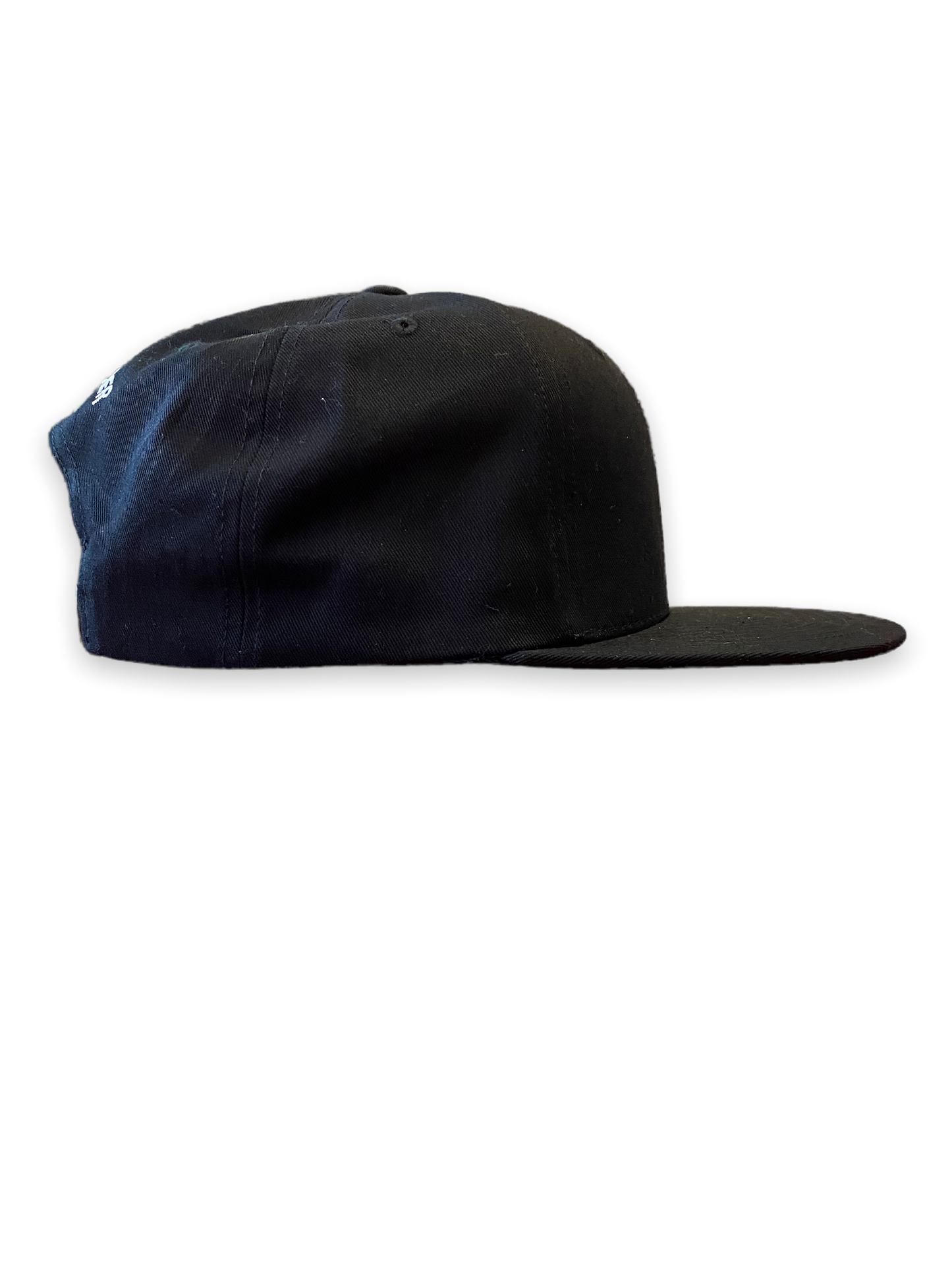 Baseball Cap Flat Bill Black (Skull left)