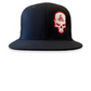 Baseball Cap Flat Bill Black (Skull left)
