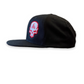 Baseball Cap Flat Bill Black (Skull left)