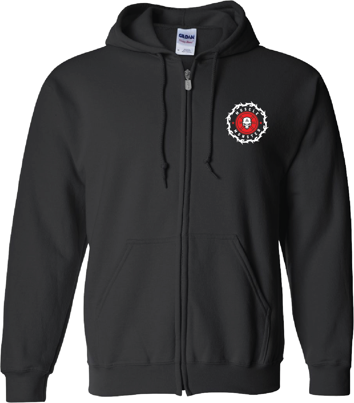 Womens Full Zip Hoodie - Red Cross Female Skull