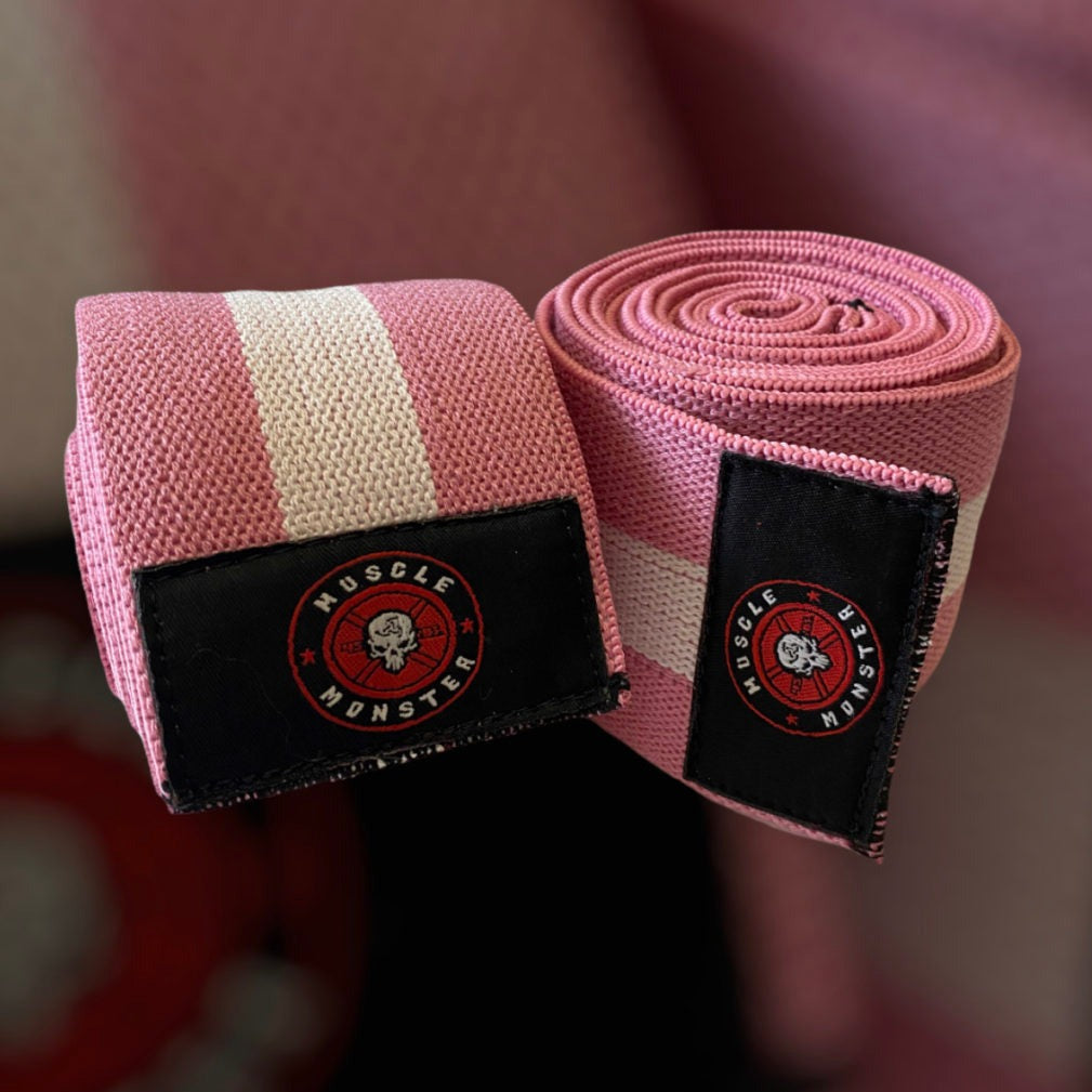 Knee Wrap - 100" - PINK/WHITE