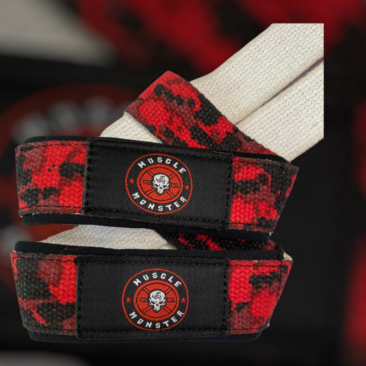 Lifting Straps XL - RED/BLACK CAMO