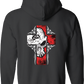 Womens Full Zip Hoodie - Red Cross Female Skull